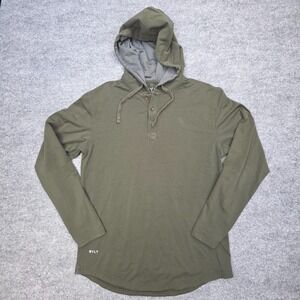 BYLT Premium Basics Henley hoodie Men's Medium Olive Green Athletic